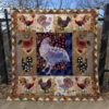 Vintage Chickens Quilt Blanket Yhn2  Quilt